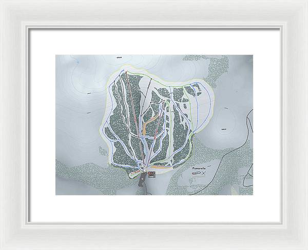Pomerelle Ski Trail Map - Framed Print - Powderaddicts