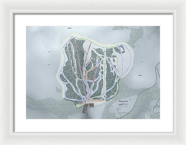 Pomerelle Ski Trail Map - Framed Print - Powderaddicts