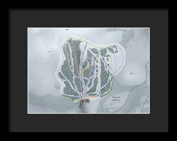 Pomerelle Ski Trail Map - Framed Print - Powderaddicts