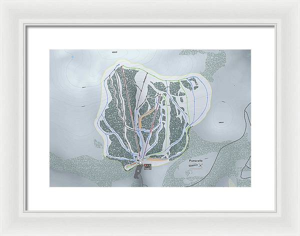 Pomerelle Ski Trail Map - Framed Print - Powderaddicts