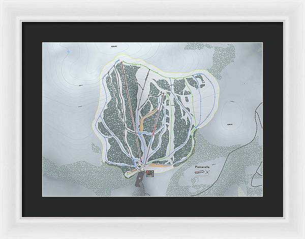 Pomerelle Ski Trail Map - Framed Print - Powderaddicts