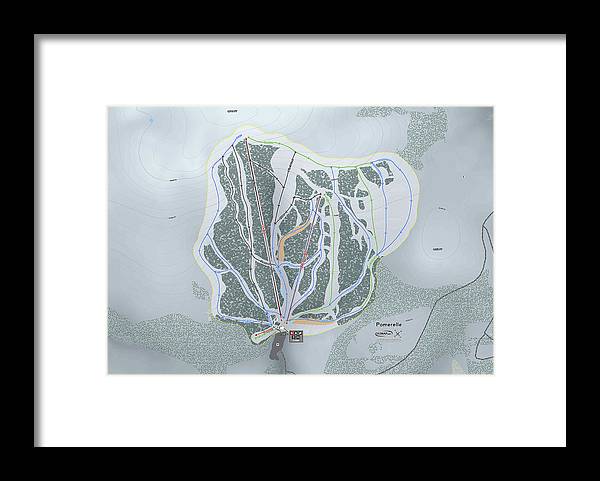 Pomerelle Ski Trail Map - Framed Print - Powderaddicts