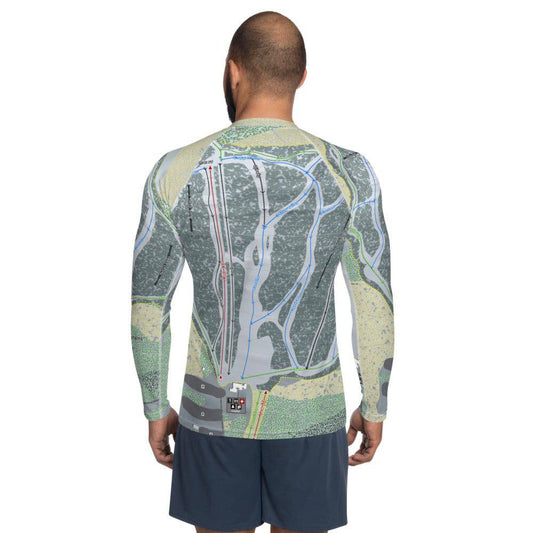 Porcupine Mountains, Michigan Ski Trail Map Men's Base Layer Top - Powderaddicts