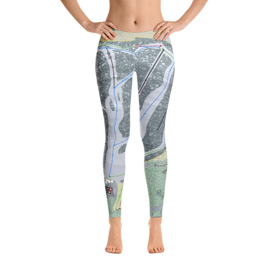 Porcupine Mountains, Michigan Ski Trail Map Women's Base Layer Bottom - Powderaddicts