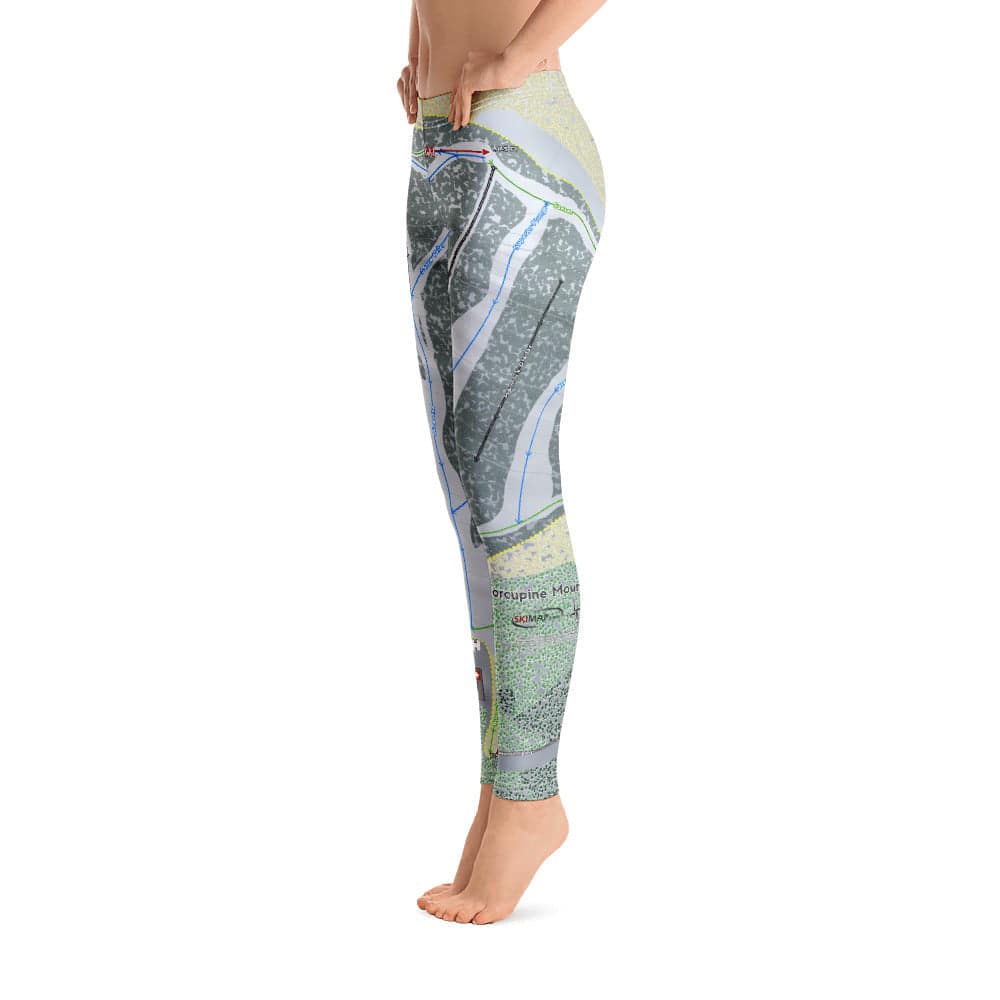 Porcupine Mountains, Michigan Ski Trail Map Women's Base Layer Bottom - Powderaddicts