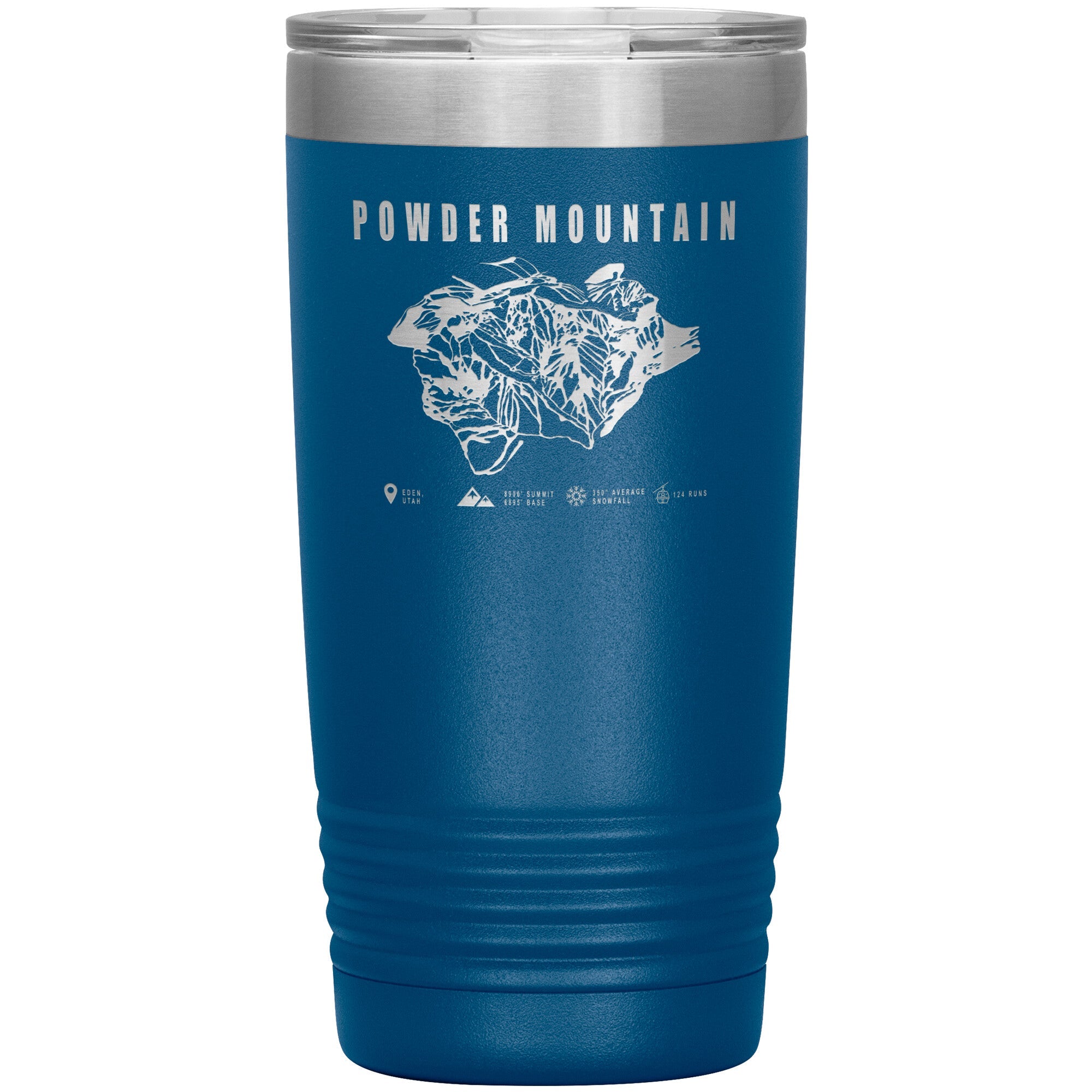 Powder Mountain, Utah Ski TrailMap 20oz Tumbler - Powderaddicts