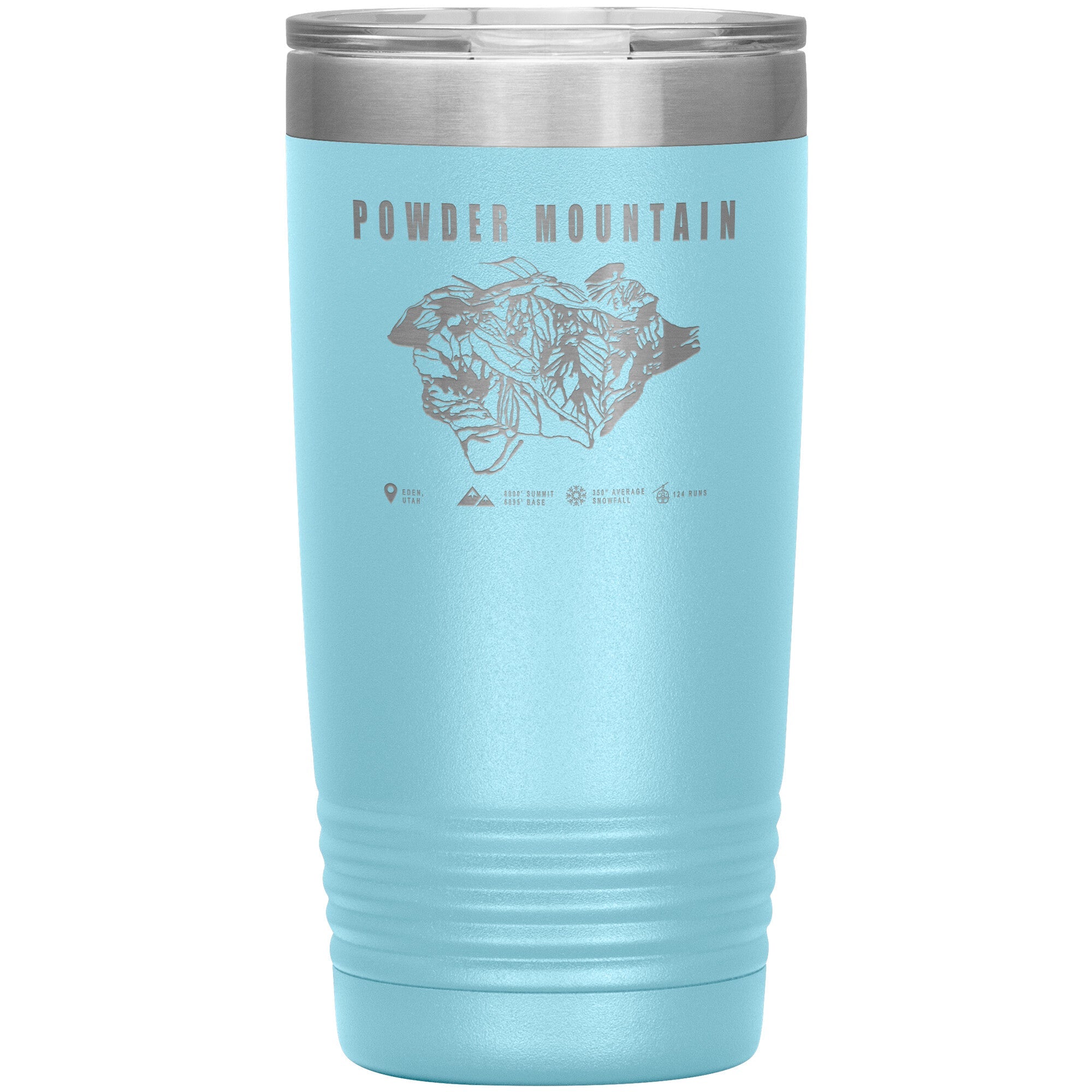 Powder Mountain, Utah Ski TrailMap 20oz Tumbler - Powderaddicts