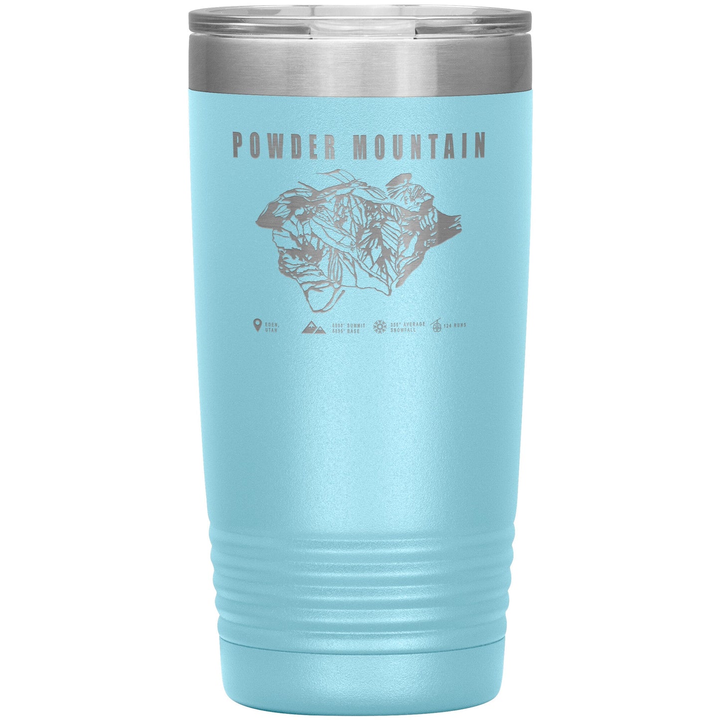 Powder Mountain, Utah Ski TrailMap 20oz Tumbler - Powderaddicts