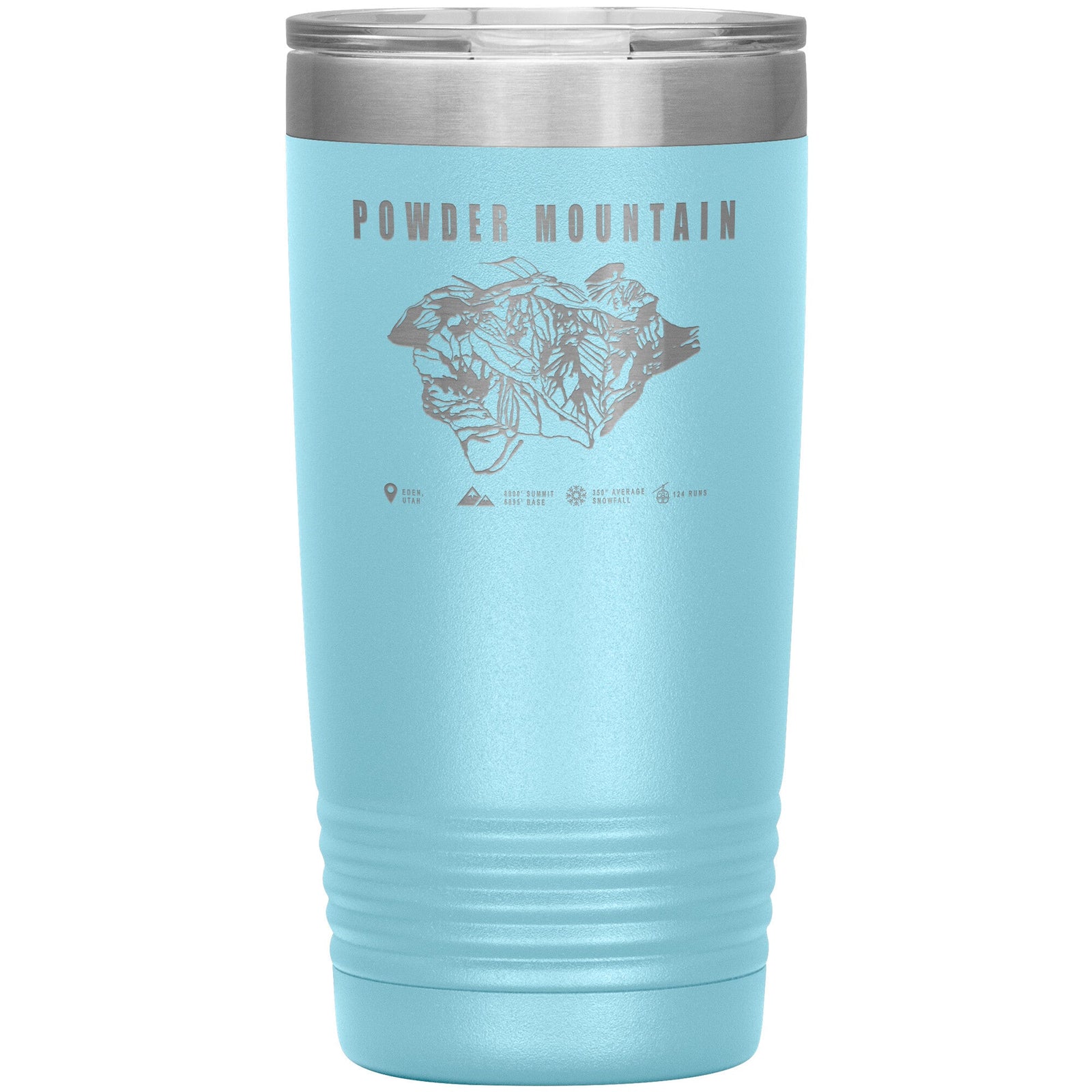 Powder Mountain, Utah Ski TrailMap 20oz Tumbler - Powderaddicts