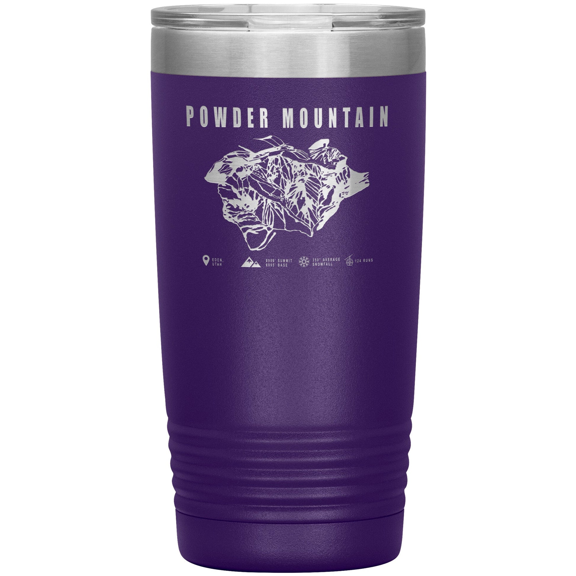 Powder Mountain, Utah Ski TrailMap 20oz Tumbler - Powderaddicts