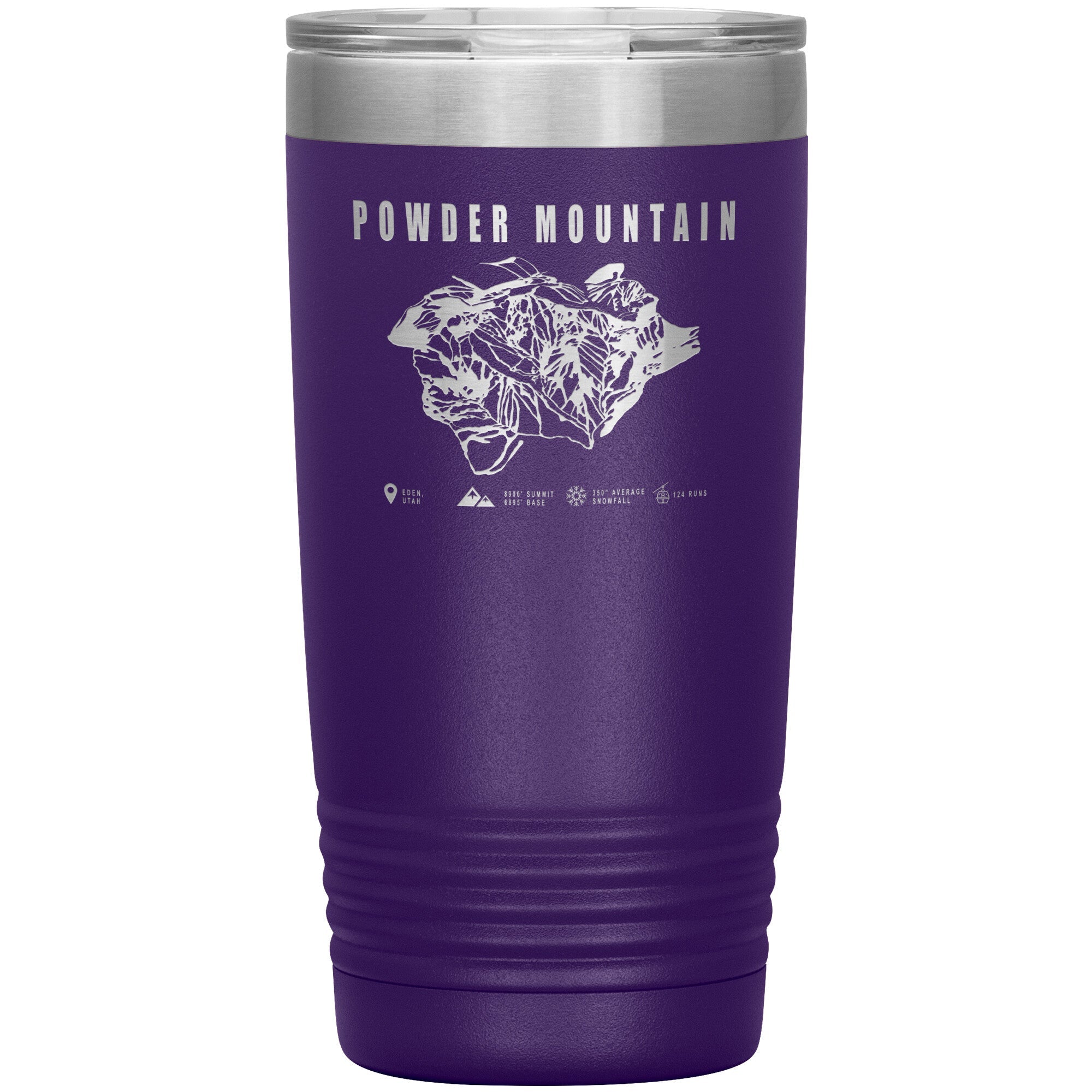 Powder Mountain, Utah Ski TrailMap 20oz Tumbler - Powderaddicts