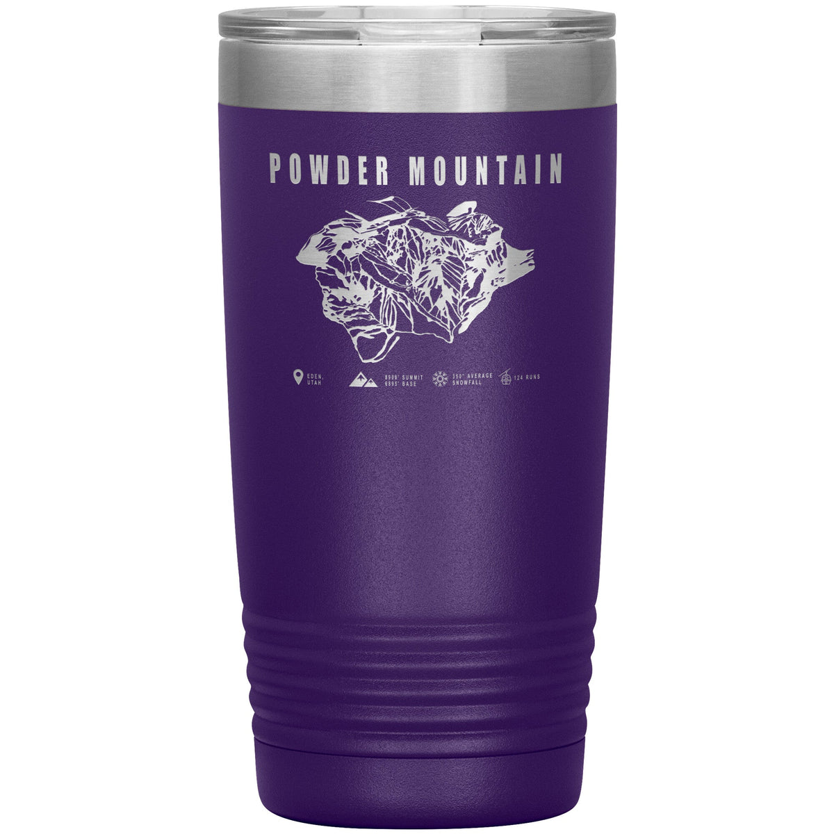 Powder Mountain, Utah Ski TrailMap 20oz Tumbler - Powderaddicts