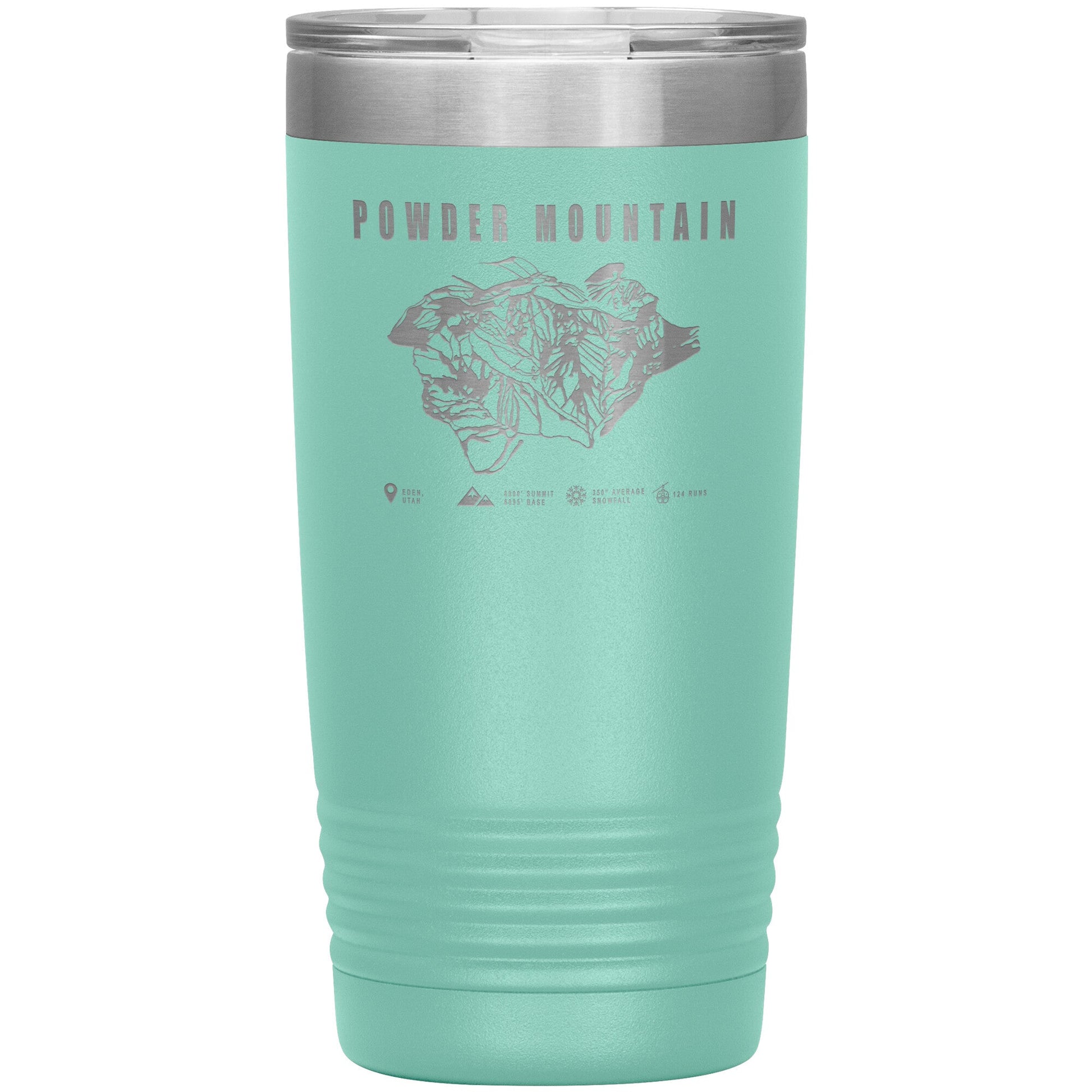 Powder Mountain, Utah Ski TrailMap 20oz Tumbler - Powderaddicts