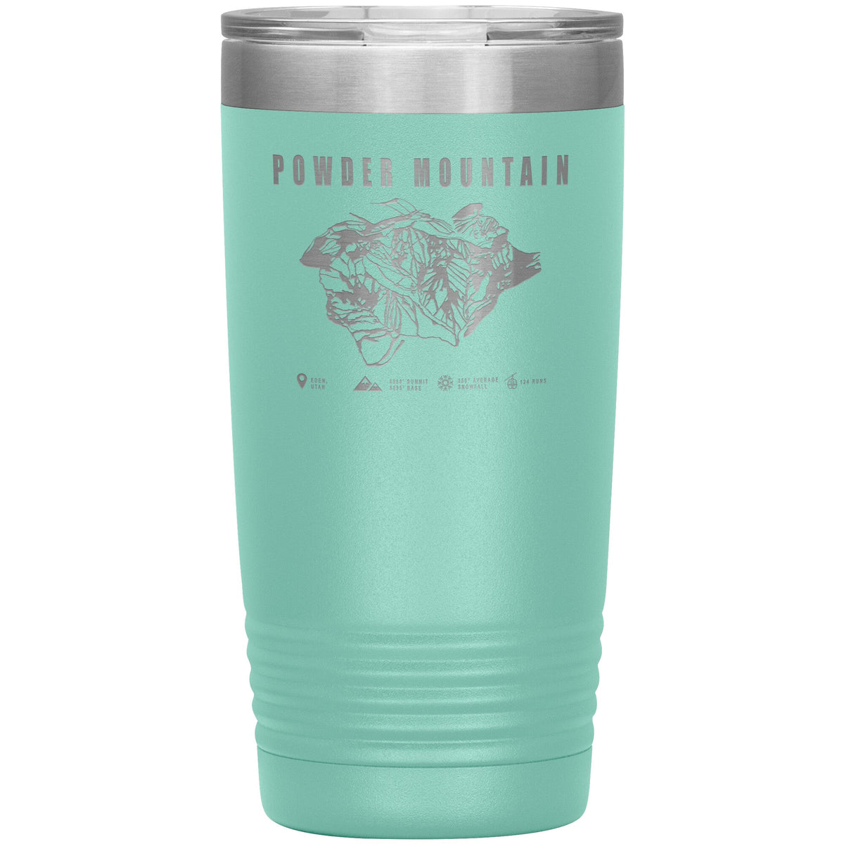 Powder Mountain, Utah Ski TrailMap 20oz Tumbler - Powderaddicts