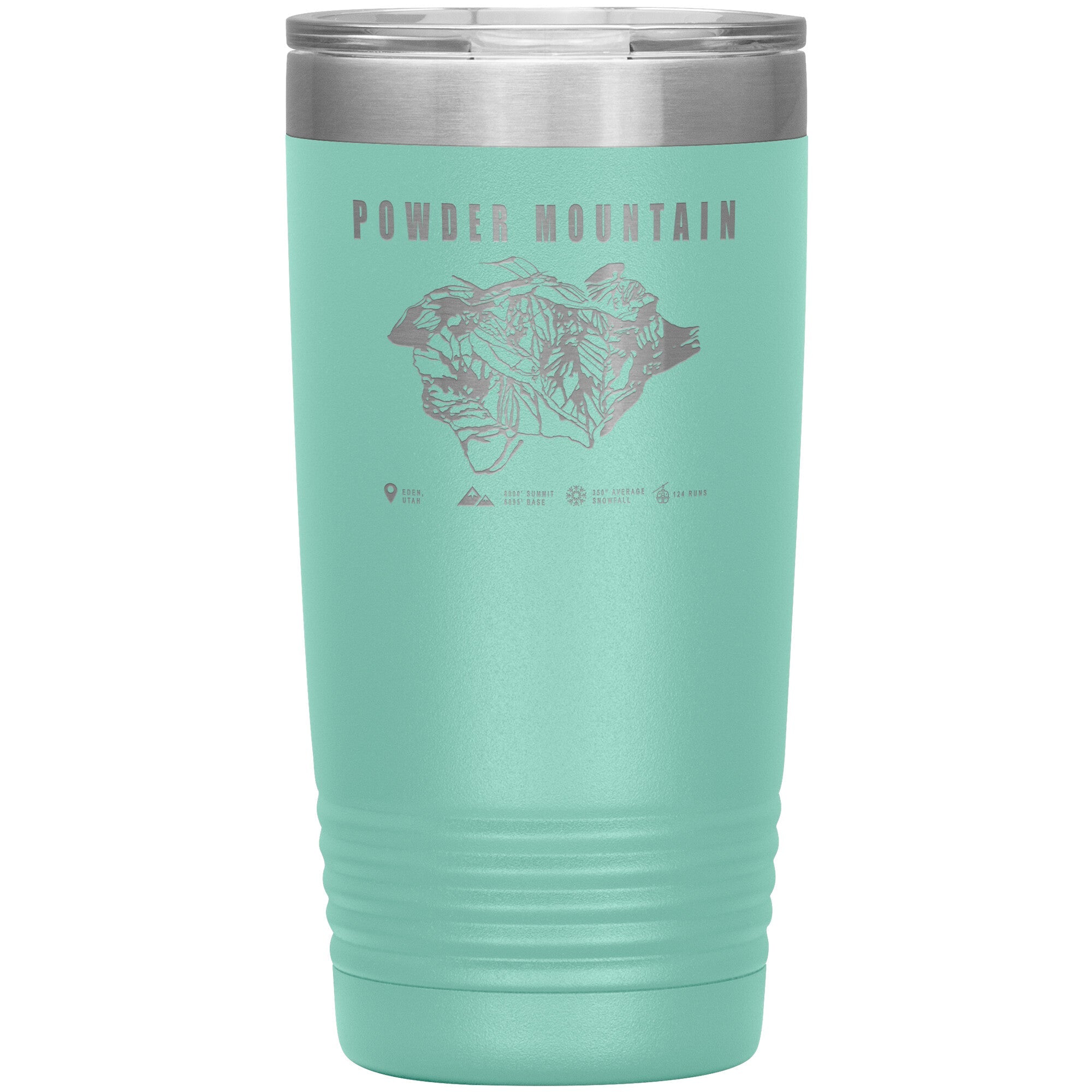 Powder Mountain, Utah Ski TrailMap 20oz Tumbler - Powderaddicts