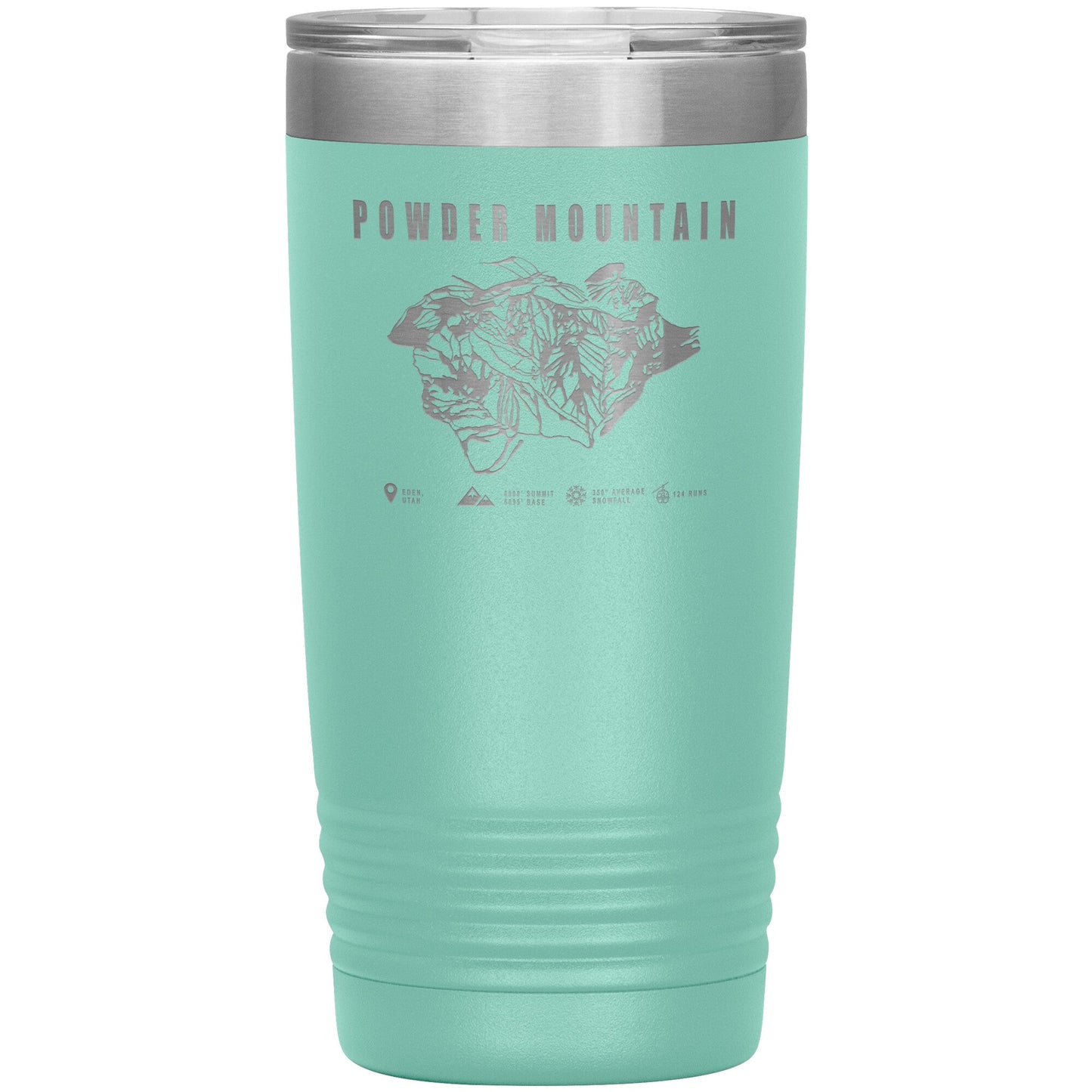 Powder Mountain, Utah Ski TrailMap 20oz Tumbler - Powderaddicts
