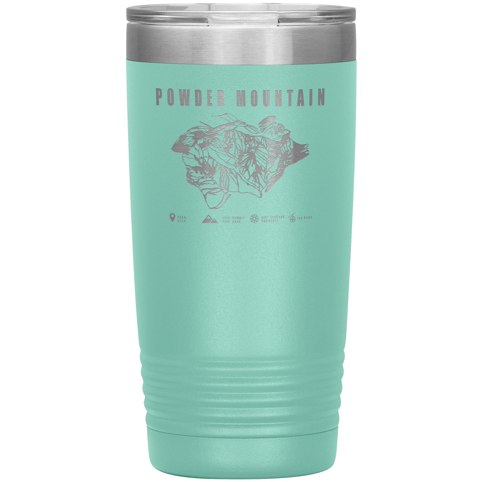 Powder Mountain, Utah Ski TrailMap 20oz Tumbler - Powderaddicts