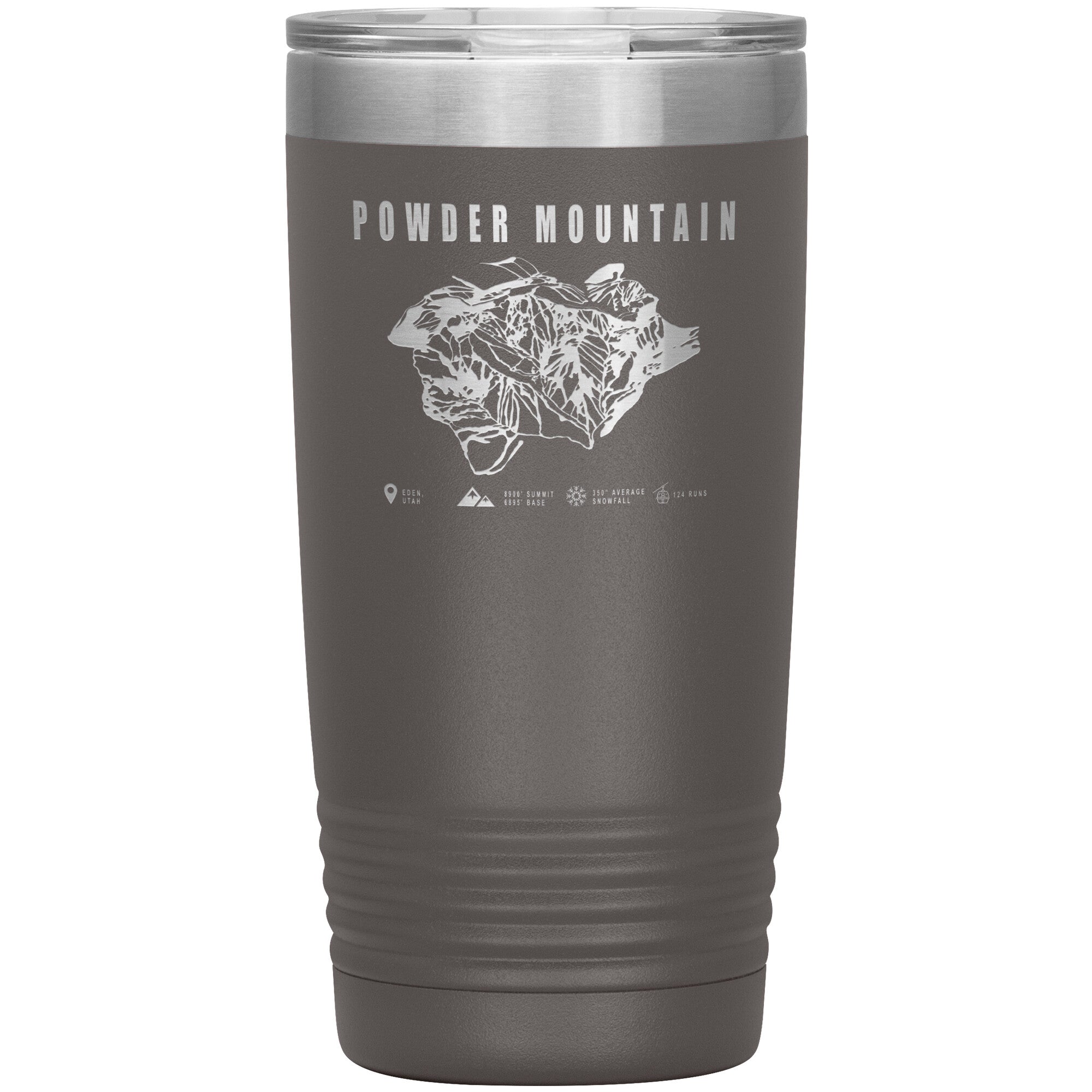 Powder Mountain, Utah Ski TrailMap 20oz Tumbler - Powderaddicts
