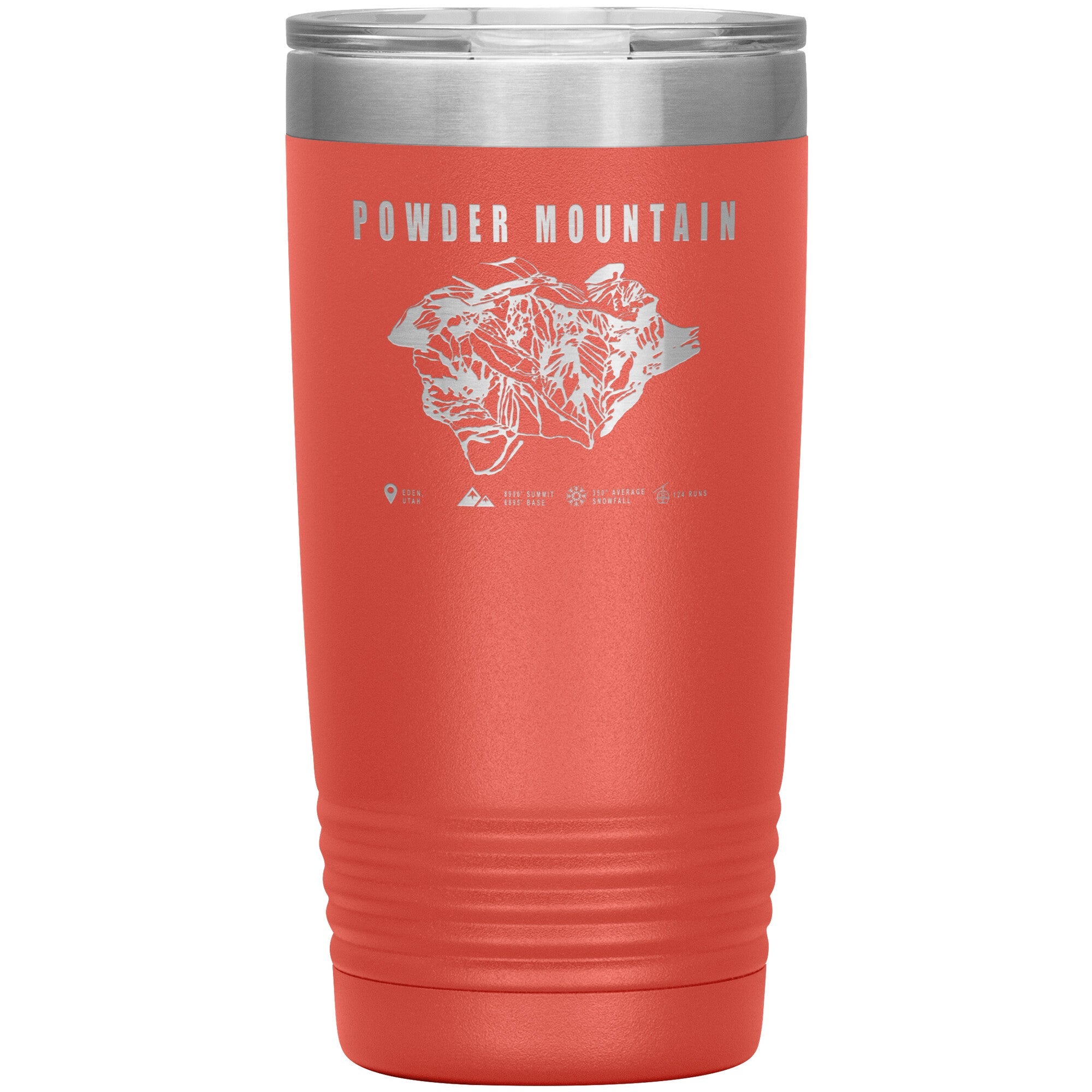 Powder Mountain, Utah Ski TrailMap 20oz Tumbler - Powderaddicts