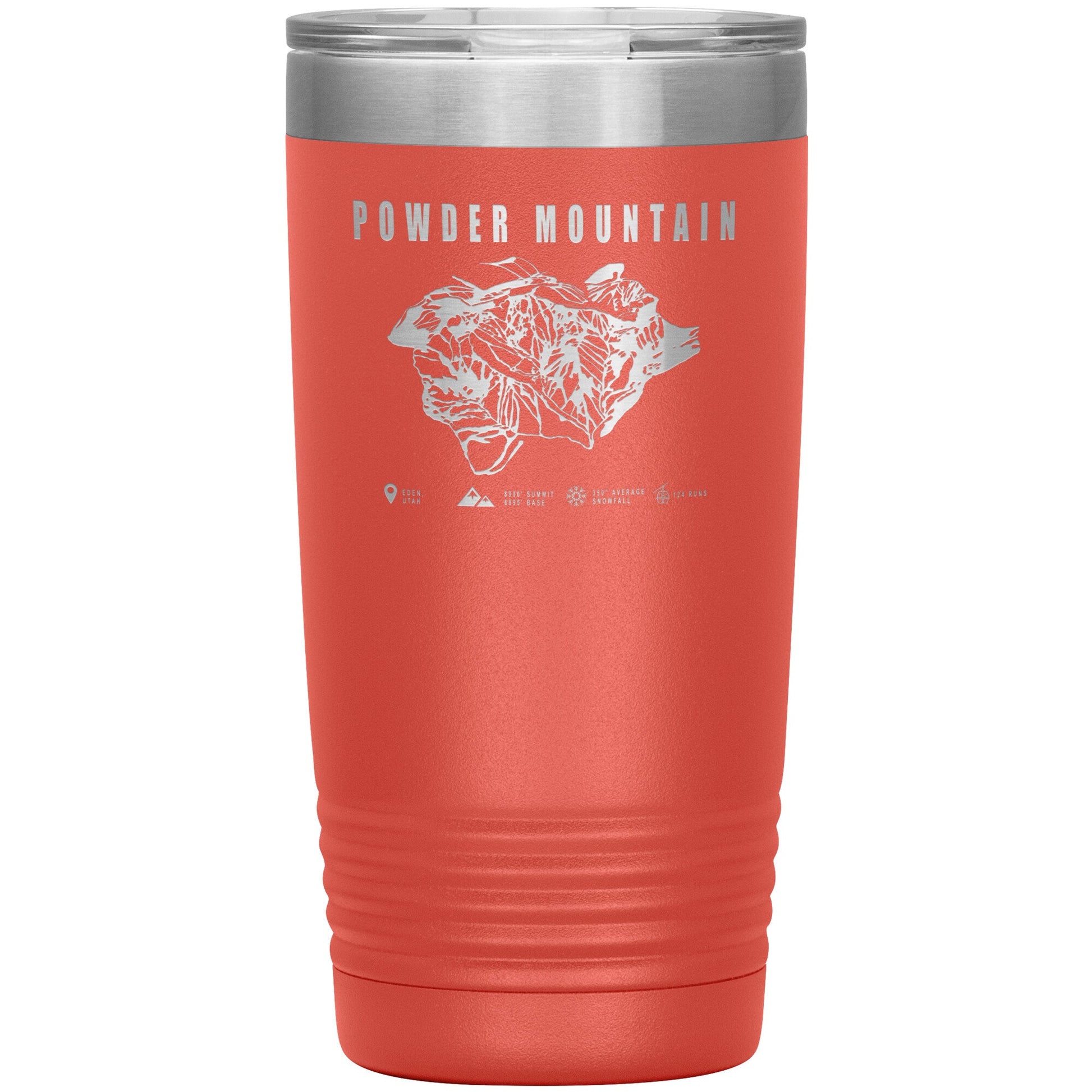 Powder Mountain, Utah Ski TrailMap 20oz Tumbler - Powderaddicts