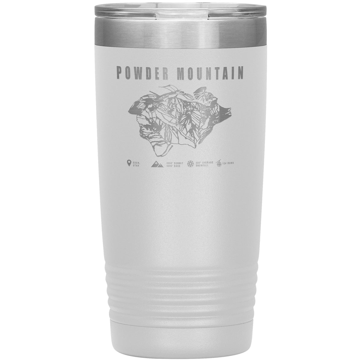 Powder Mountain, Utah Ski TrailMap 20oz Tumbler - Powderaddicts