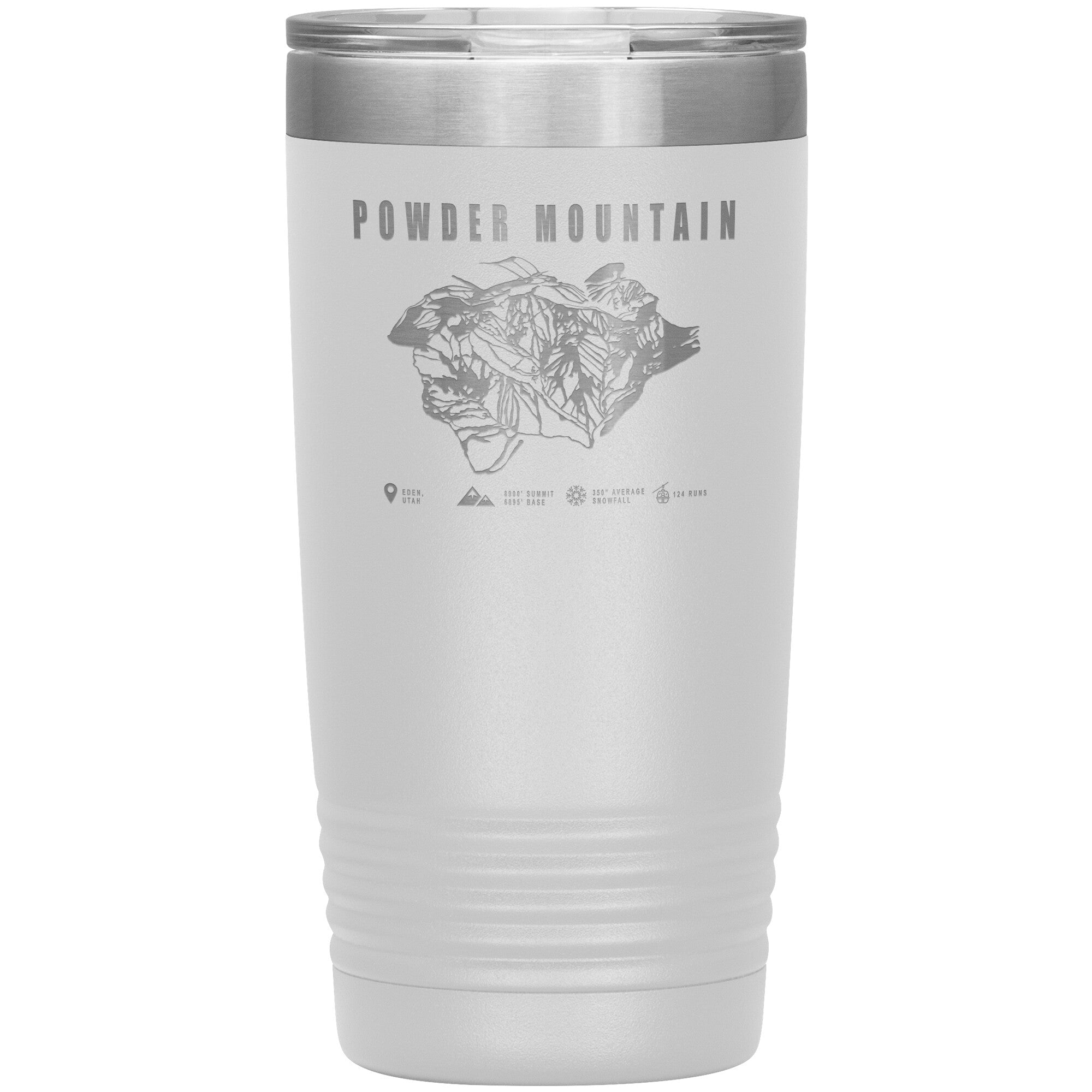 Powder Mountain, Utah Ski TrailMap 20oz Tumbler - Powderaddicts