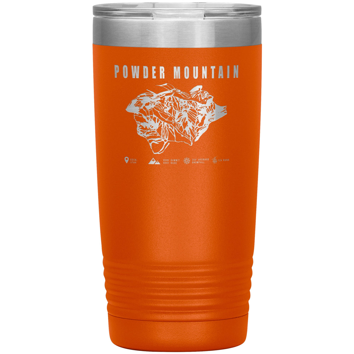 Powder Mountain, Utah Ski TrailMap 20oz Tumbler - Powderaddicts