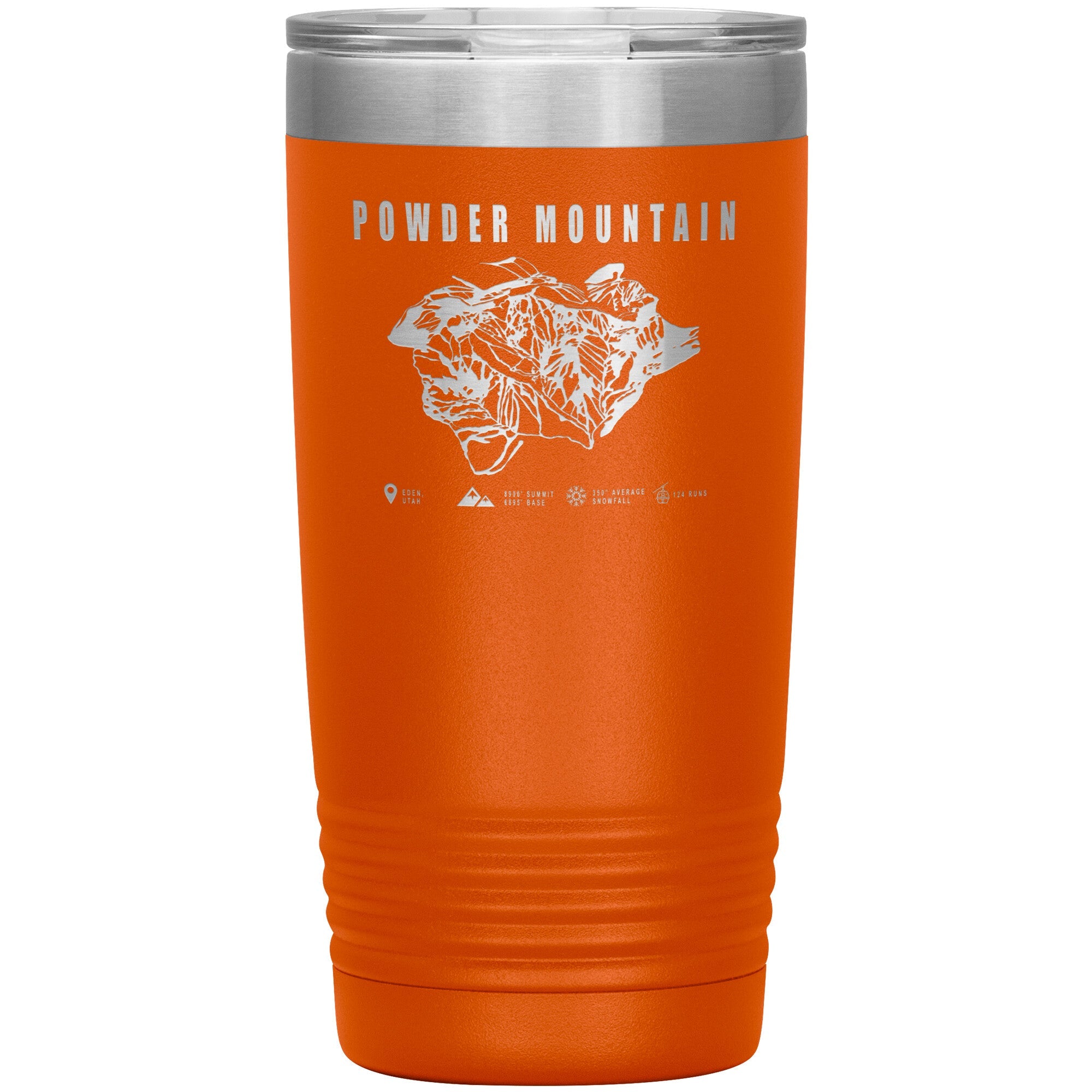 Powder Mountain, Utah Ski TrailMap 20oz Tumbler - Powderaddicts