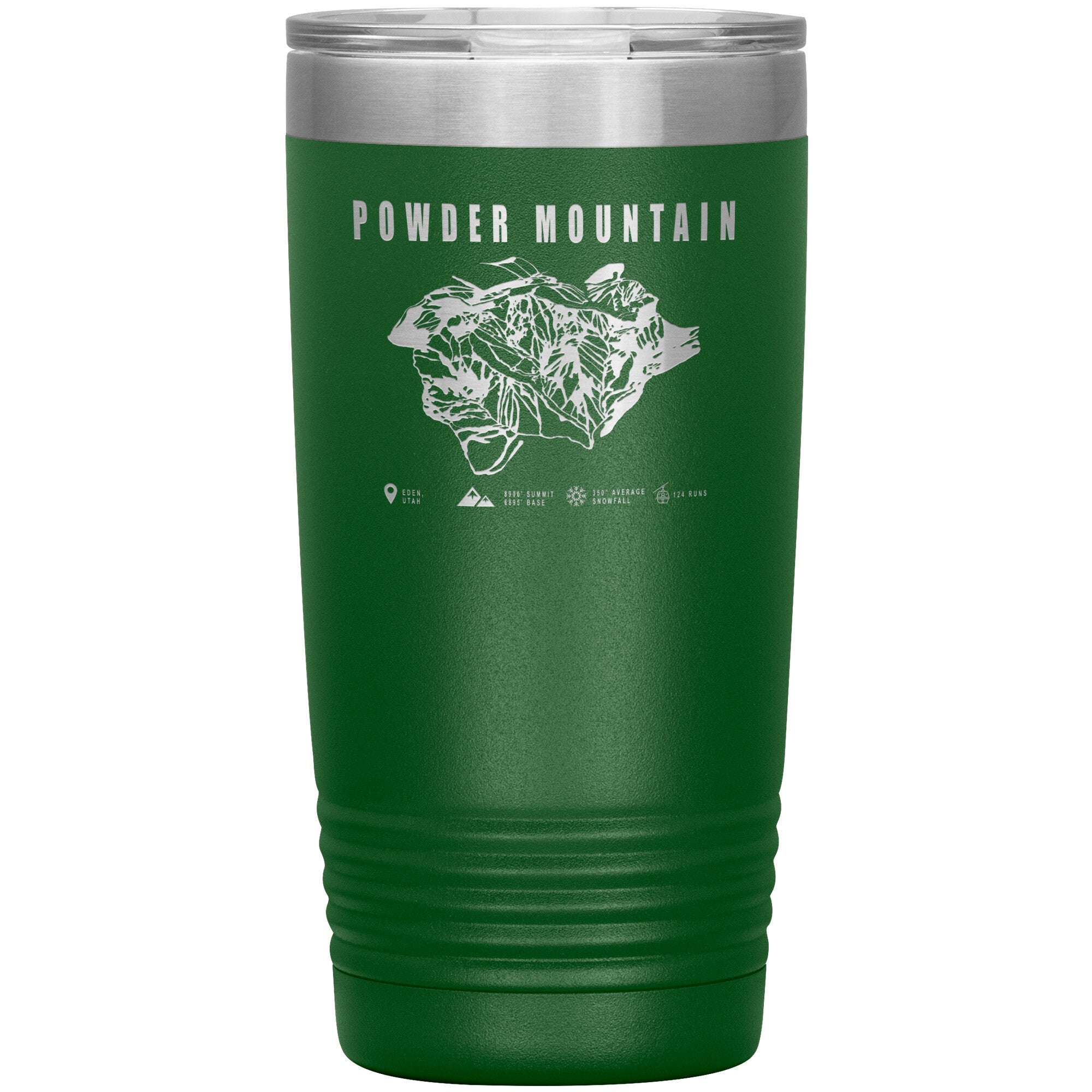 Powder Mountain, Utah Ski TrailMap 20oz Tumbler - Powderaddicts