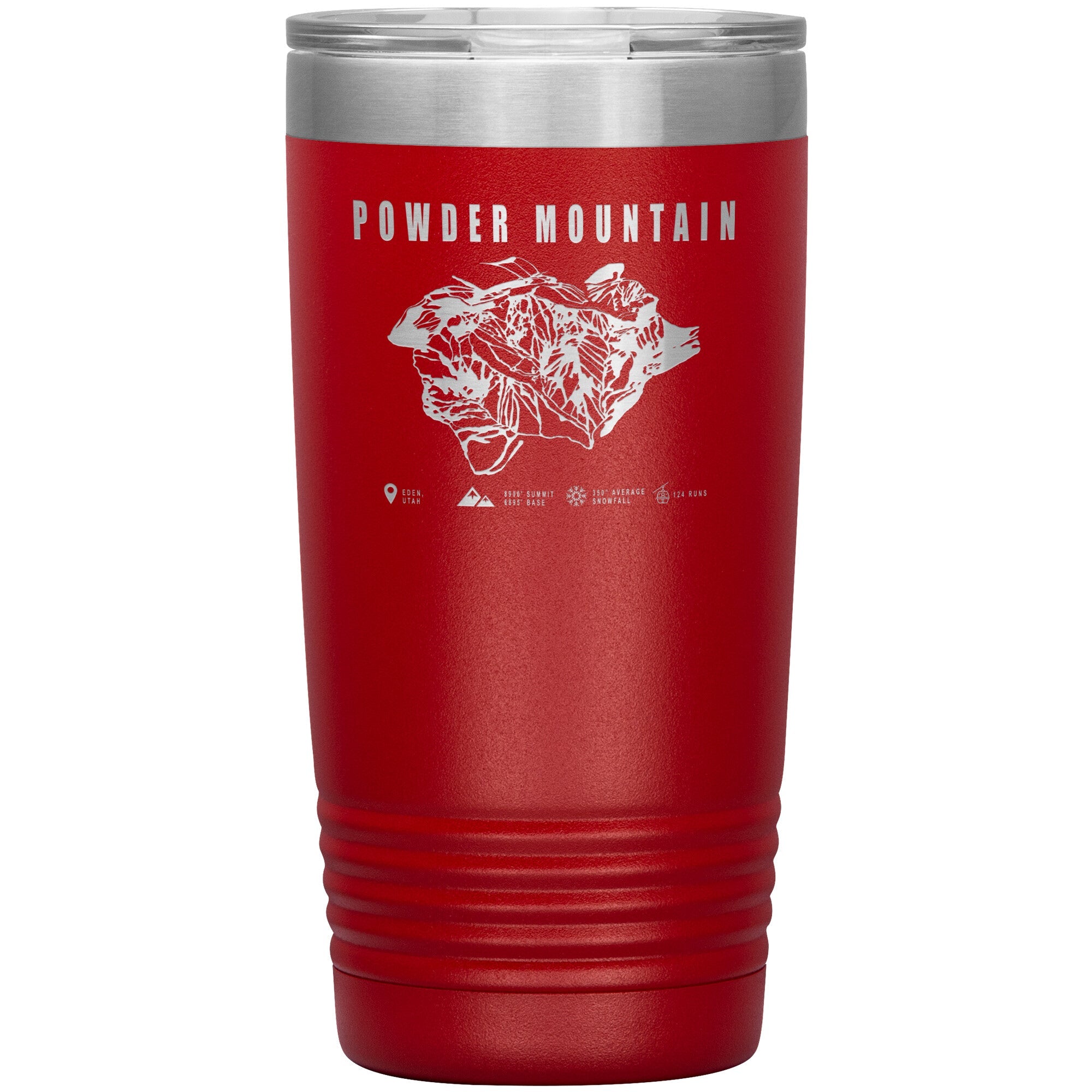 Powder Mountain, Utah Ski TrailMap 20oz Tumbler - Powderaddicts