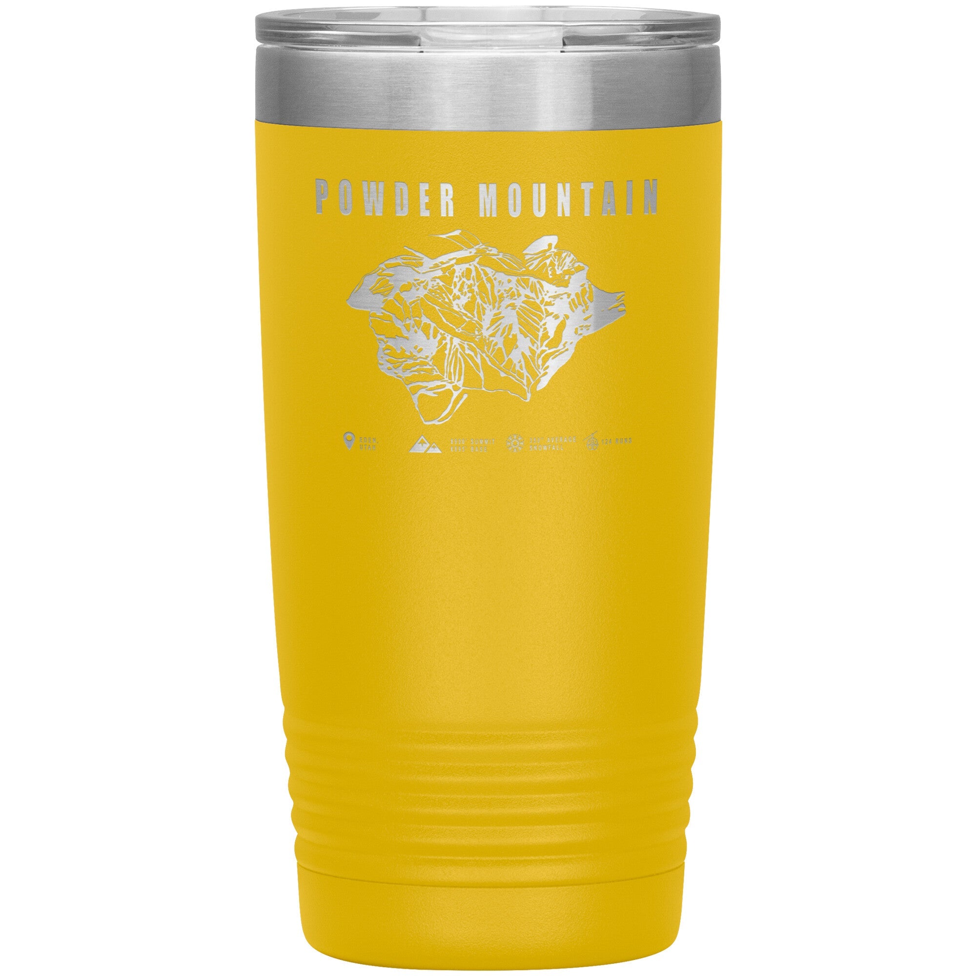Powder Mountain, Utah Ski TrailMap 20oz Tumbler - Powderaddicts