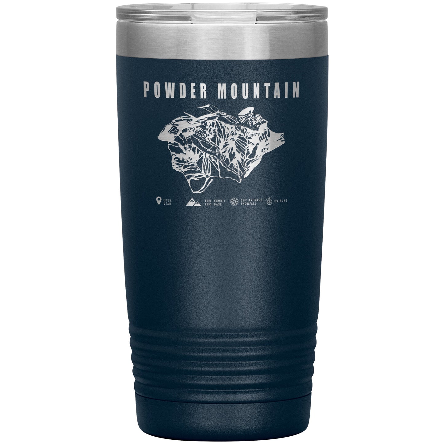 Powder Mountain, Utah Ski TrailMap 20oz Tumbler - Powderaddicts