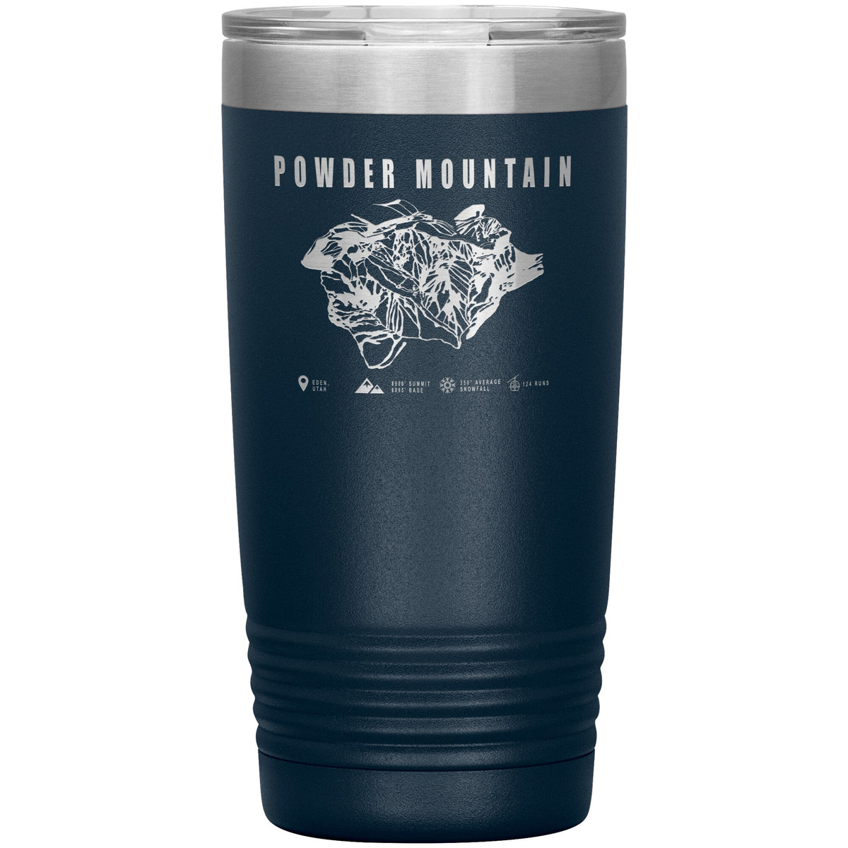 Powder Mountain, Utah Ski TrailMap 20oz Tumbler - Powderaddicts