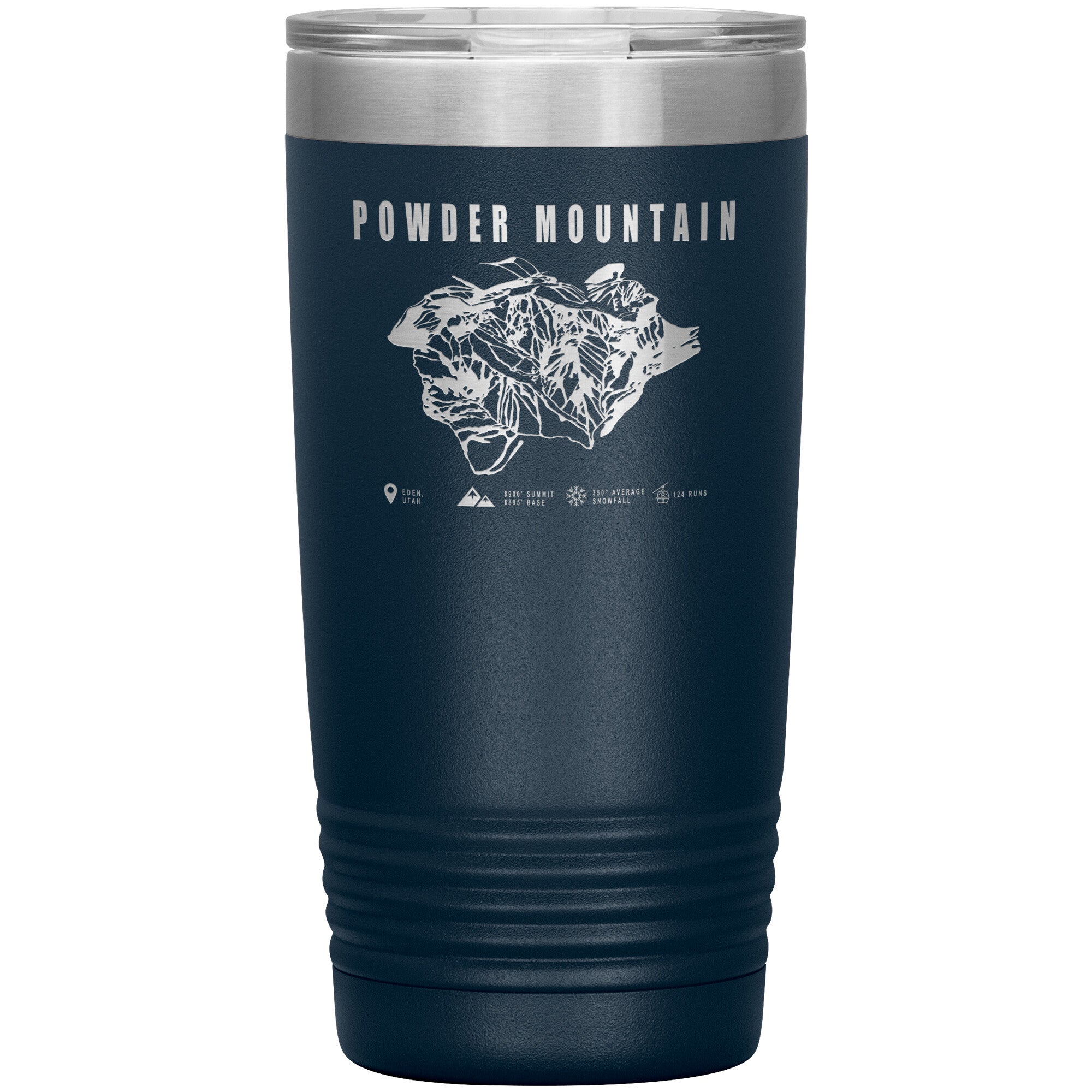Powder Mountain, Utah Ski TrailMap 20oz Tumbler - Powderaddicts