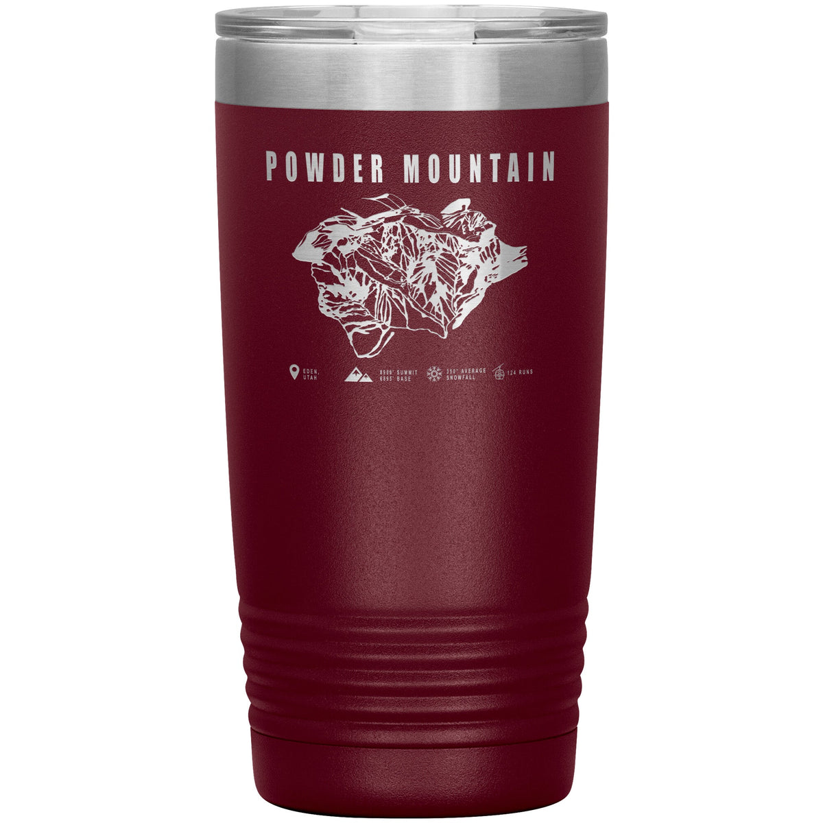 Powder Mountain, Utah Ski TrailMap 20oz Tumbler - Powderaddicts