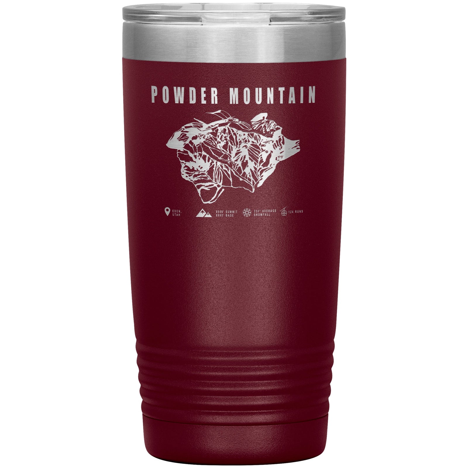 Powder Mountain, Utah Ski TrailMap 20oz Tumbler - Powderaddicts