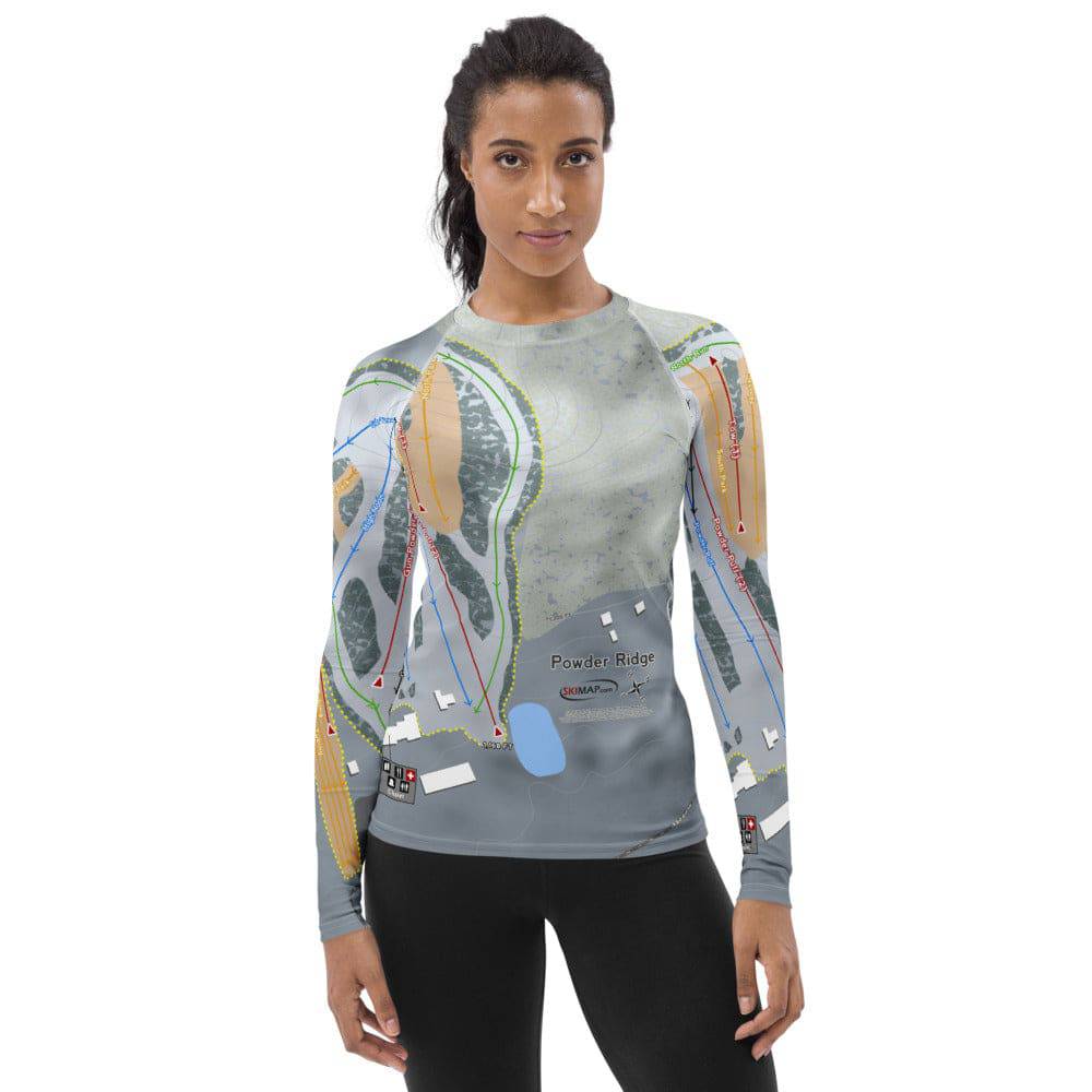 Powder Ridge, Connecticut Ski Trail Map Women's Base Layer Top