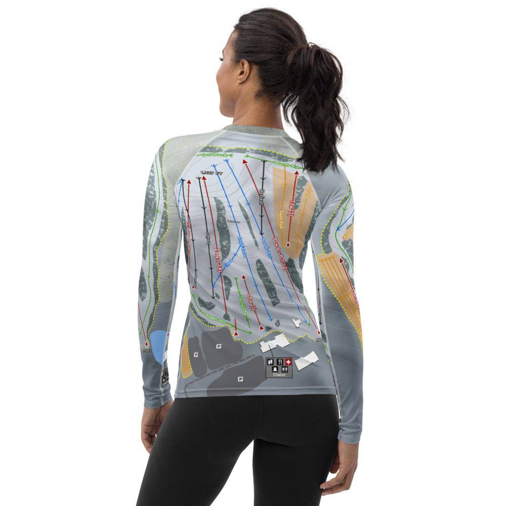 Powder Ridge, Connecticut Ski Trail Map Women's Base Layer Top - Powderaddicts
