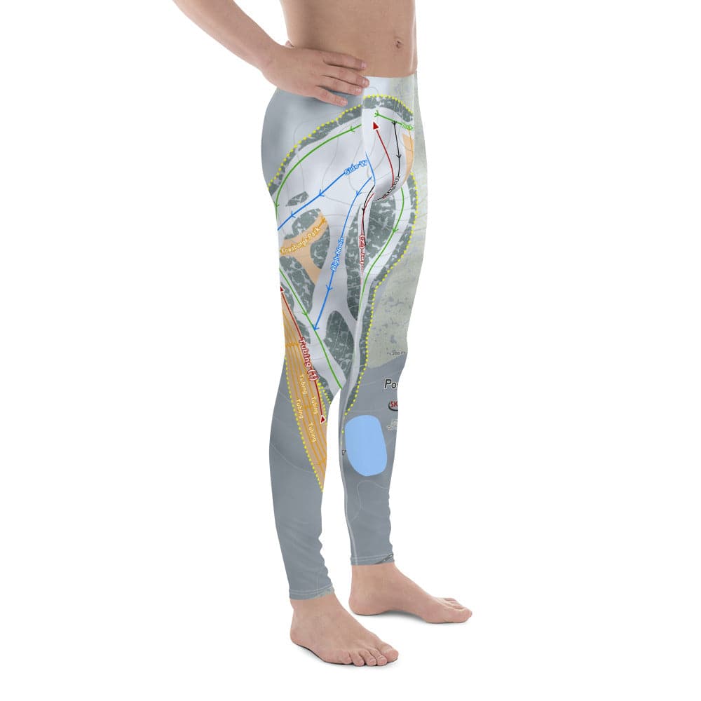 Powder Ridge, Minnesota Ski Trail Map Men's Base Layer Bottom - Powderaddicts