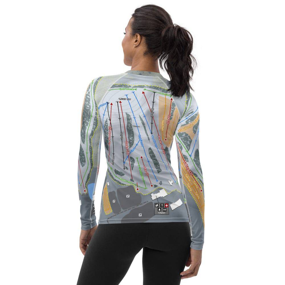 Powder Ridge, Minnesota Ski Trail Map Women's Base Layer Top - Powderaddicts