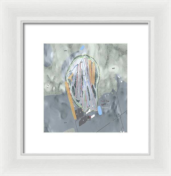 Powder Ridge Ski Trail Map - Framed Print - Powderaddicts