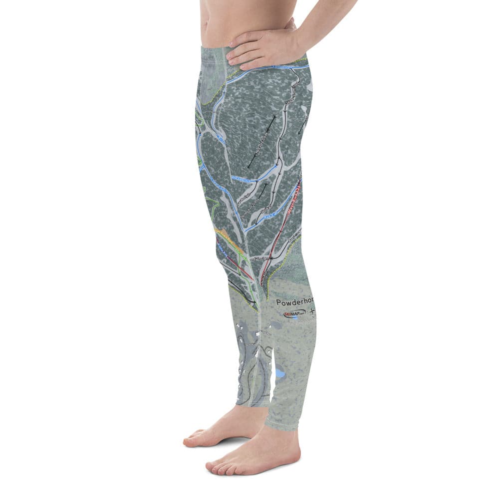 Powderhorn, Colorado Ski Trail Map Men's Base Layer Bottom - Powderaddicts