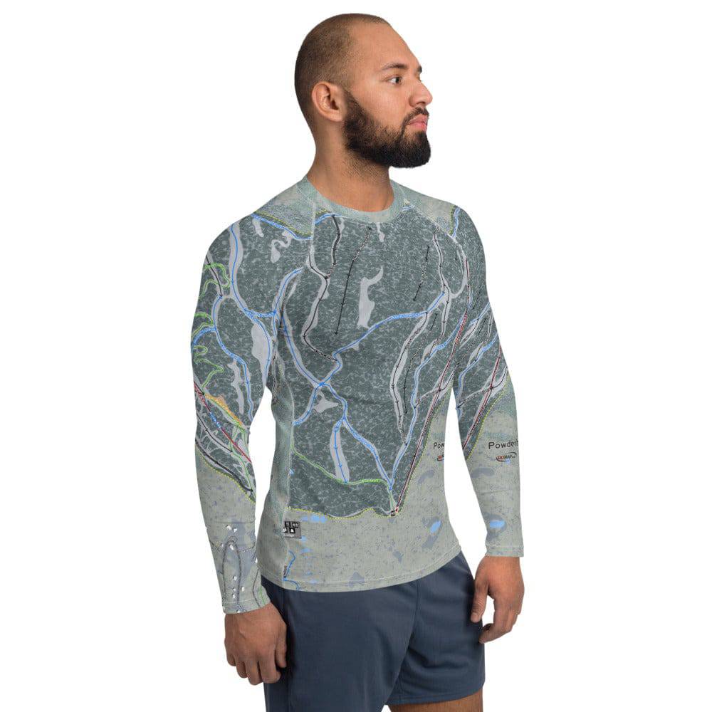 Powderhorn, Colorado Ski Trail Map Men's Base Layer Top - Powderaddicts