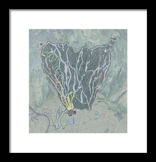 Powderhorn Ski Trail Map - Framed Print - Powderaddicts