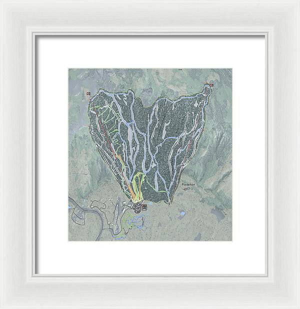Powderhorn Ski Trail Map - Framed Print - Powderaddicts