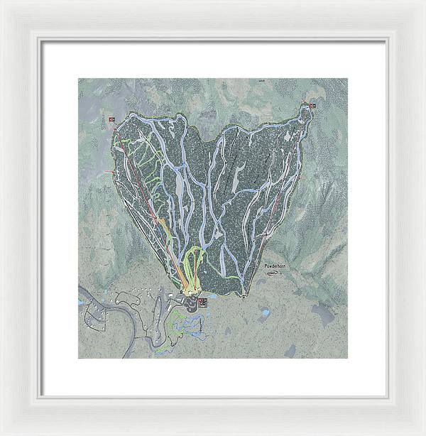 Powderhorn Ski Trail Map - Framed Print - Powderaddicts