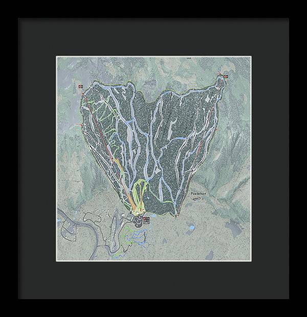 Powderhorn Ski Trail Map - Framed Print - Powderaddicts