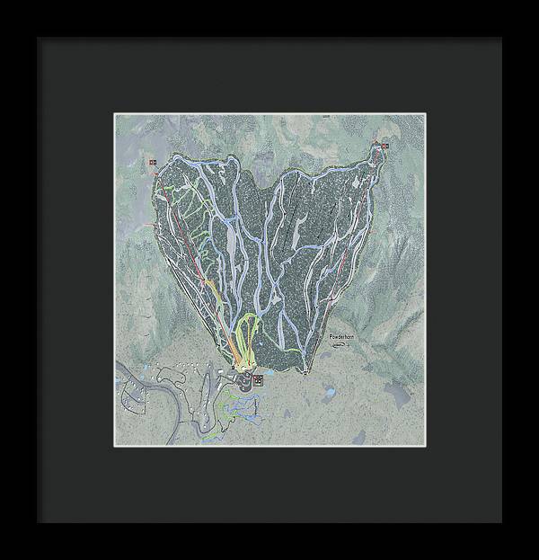 Powderhorn Ski Trail Map - Framed Print - Powderaddicts
