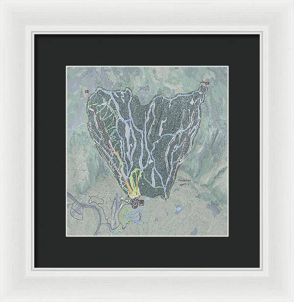 Powderhorn Ski Trail Map - Framed Print - Powderaddicts