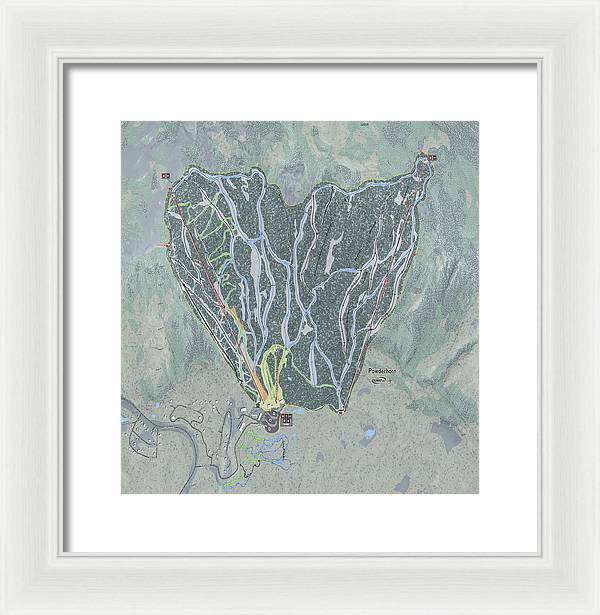 Powderhorn Ski Trail Map - Framed Print - Powderaddicts